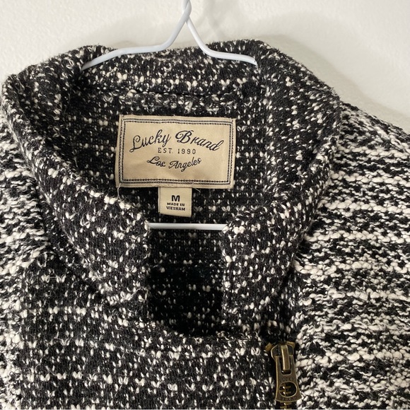 Lucky Brand Black White Tweed Moto Jacket - Picture 2 of 8